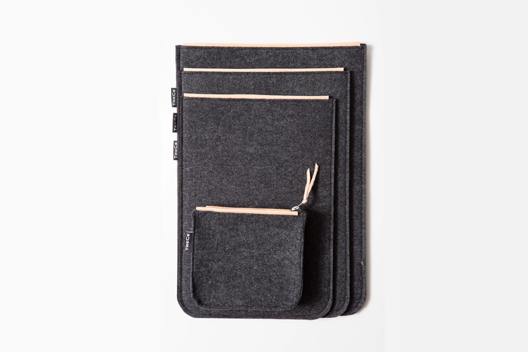 Office sleeve laptopfodral alla tre storlekar i antracit och pouch